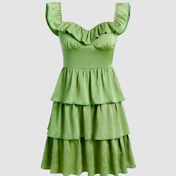 Cider | Dresses | Solid Ruffle Mini Dress From Cider Length Mini Stretch  None | Poshmark